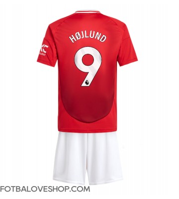 Manchester United Rasmus Hojlund #9 Dětské Domácí Dres 2024-25 Krátký Rukáv (+ trenýrky)